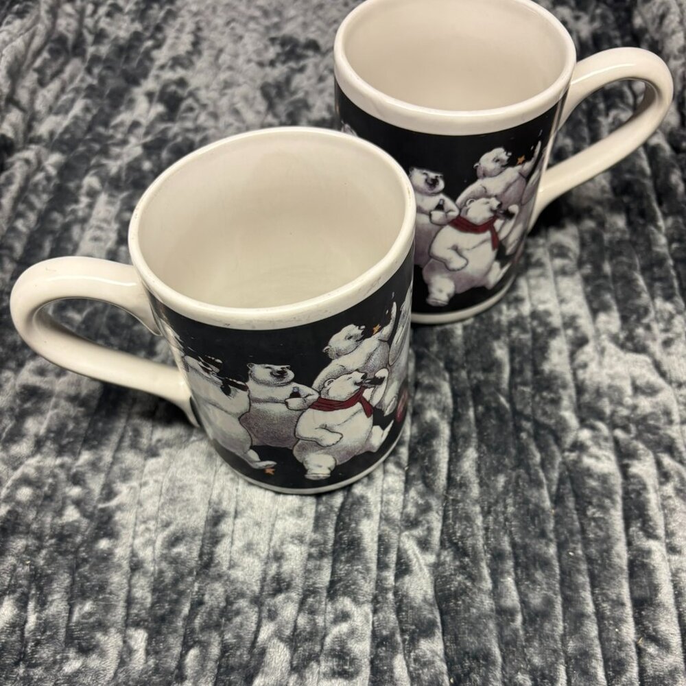 Vintage 90s Set of 2 GIBSON Coca Cola Coke Polar Bears
